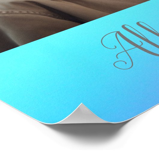 レインボーパーソナライズされたかわいらしフォトの結婚歓迎 ポスター (角)