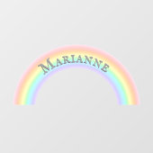 レインボーパーソナライズされたアーチパステルカラーズキッズ ウィンドウサイン (シート)