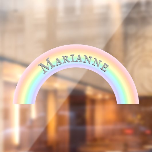 レインボーパーソナライズされたアーチパステルカラーズキッズ ウィンドウサイン (シート2)