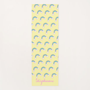 レインボーパーソナライズされたイエロー ヨガマット