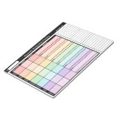 レインボーパーソナライズされたウィークリー食事計画メモ帳 ノートパッド (アングル)