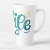 レインボーパーソナライズされたウェイクアップ&スマイルやる気を起こさせる カフェラテマグ (右)