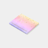 レインボーパーソナライズされたウォーターフェイクカラー金箔 ポストイット (アングル)