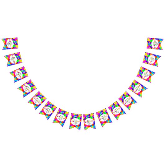 レインボーパーソナライズされたカラスプラッシュパーティー バンティングフラッグ (全)