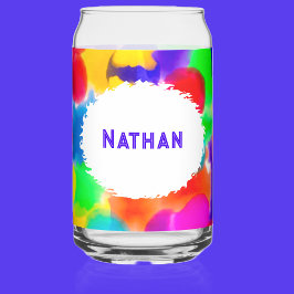 レインボーパーソナライズされたカラスプラッシュ ガラス缶