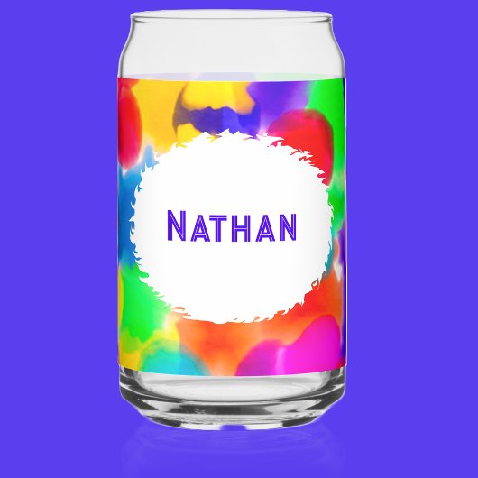 レインボーパーソナライズされたカラスプラッシュ ガラス缶