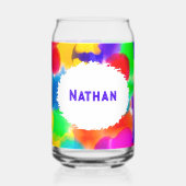 レインボーパーソナライズされたカラスプラッシュ ガラス缶 (正面)