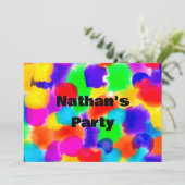 レインボーパーソナライズされたカラスプラッシュ 招待状 (スタンド正面)