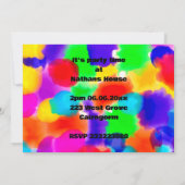 レインボーパーソナライズされたカラスプラッシュ 招待状 (裏面)
