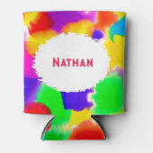 レインボーパーソナライズされたカラスプラッシュ 缶クーラー (正面)