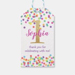 レインボーパーソナライズされたカラフル紙吹雪ギフトラベル ギフトタグ