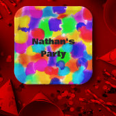 レインボーパーソナライズされたカラーのスプラッシュ ペーパープレート