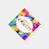 レインボーパーソナライズされたカラーパーティー スタンダードカクテルナプキン (角)