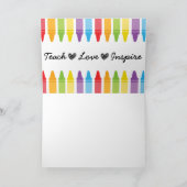 レインボーパーソナライズされたクライアンズ先生鑑賞 カード (内部)