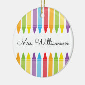 レインボーパーソナライズされたクライアンズ先生鑑賞 セラミックオーナメント (左)