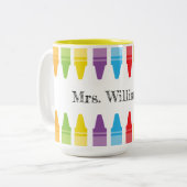 レインボーパーソナライズされたクライアンズ先生鑑賞 ツートーンマグカップ (正面左)