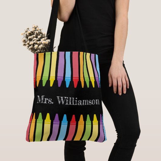 レインボーパーソナライズされたクライアンズ先生鑑賞 トートバッグ (クローズアップ)