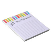 レインボーパーソナライズされたクライアンズ先生鑑賞 ノートパッド (アングル)