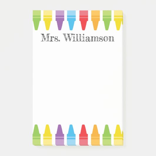 レインボーパーソナライズされたクライアンズ先生鑑賞 ポストイット (正面)