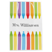 レインボーパーソナライズされたクライアンズ先生鑑賞 ミディアムペーパーバッグ (正面)