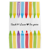 レインボーパーソナライズされたクライアンズ先生鑑賞 ミディアムペーパーバッグ (裏面)