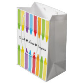 レインボーパーソナライズされたクライアンズ先生鑑賞 ミディアムペーパーバッグ (裏面アングル)