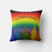 レインボーパーソナライズされたクリスマスツリー クッション (裏面)