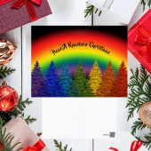 レインボーパーソナライズされたクリスマスツリー シーズンポストカード