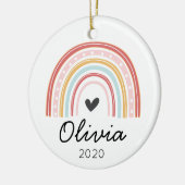レインボーパーソナライズされたクリスマス装飾 セラミックオーナメント (左)