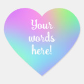 レインボーパーソナライズされたグラディエントハートスタンプ ハートシール (正面)