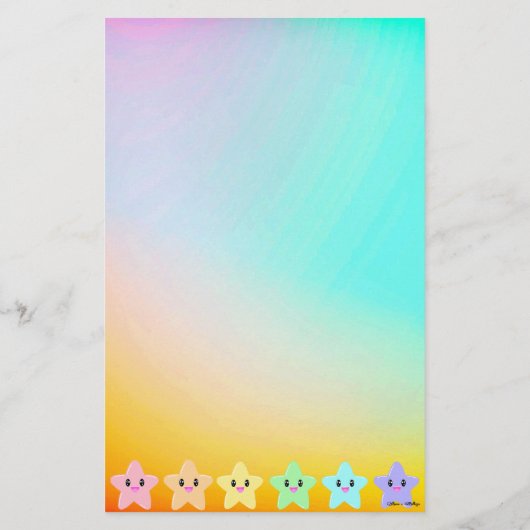 レインボーパーソナライズされたグラディエントリトルスターかわいい (裏面)