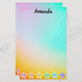 レインボーパーソナライズされたグラディエントリトルスターかわいい (正面/裏面)