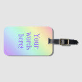 レインボーパーソナライズされたグラディエント ラゲッジタグ (正面横)