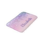 レインボーパーソナライズされたグリッターガールズ バスマット (アングル)