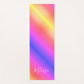 レインボーパーソナライズされたグリッター ヨガマット (正面)
