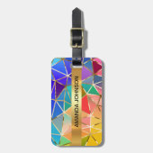 レインボーパーソナライズされたゴールデンメタリック荷物 ラゲッジタグ (正面縦)