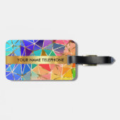 レインボーパーソナライズされたゴールデンメタリック荷物 ラゲッジタグ (裏面横)