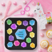 レインボーパーソナライズされたサイコロ ペーパープレート (パーティー)