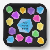 レインボーパーソナライズされたサイコロ ペーパープレート (正面)