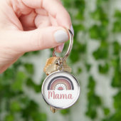 レインボーパーソナライズされたサンママ キーホルダー (手)