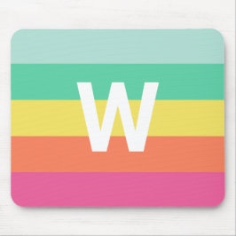 レインボーパーソナライズされたシャーベットカラーブロックストライプ マウスパッド