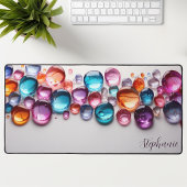レインボーパーソナライズされたジェムストーン デスクマット
