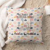 レインボーパーソナライズされたジオメトリック付きロンドンのスカイライン クッション (ブランケット)