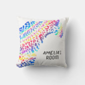 レインボーパーソナライズされたジャガーベッドルーム クッション (正面)