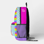 レインボーパーソナライズされたスカイブルーピンクのキッズスクール プリントバックパック (右)
