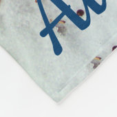 レインボーパーソナライズされたスカーフ付き雪だるま フリースブランケット (角)