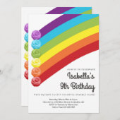 レインボーパーソナライズされたスライムをテーマにした誕生日パーティー 招待状 (正面/裏面)