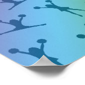 レインボーパーソナライズされたチリーダーパターンの名前 ポスター (角)