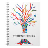 レインボーパーソナライズされたツリー ノートブック (正面)