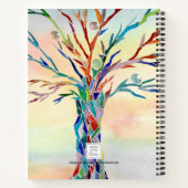 レインボーパーソナライズされたツリー ノートブック (裏面)